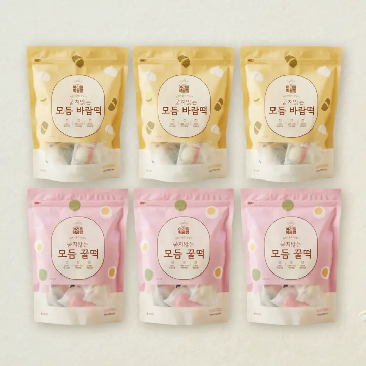 아리울떡공방 꿀떡 350gX3개+바람떡 350gx3개(개별포장)(총 6개)