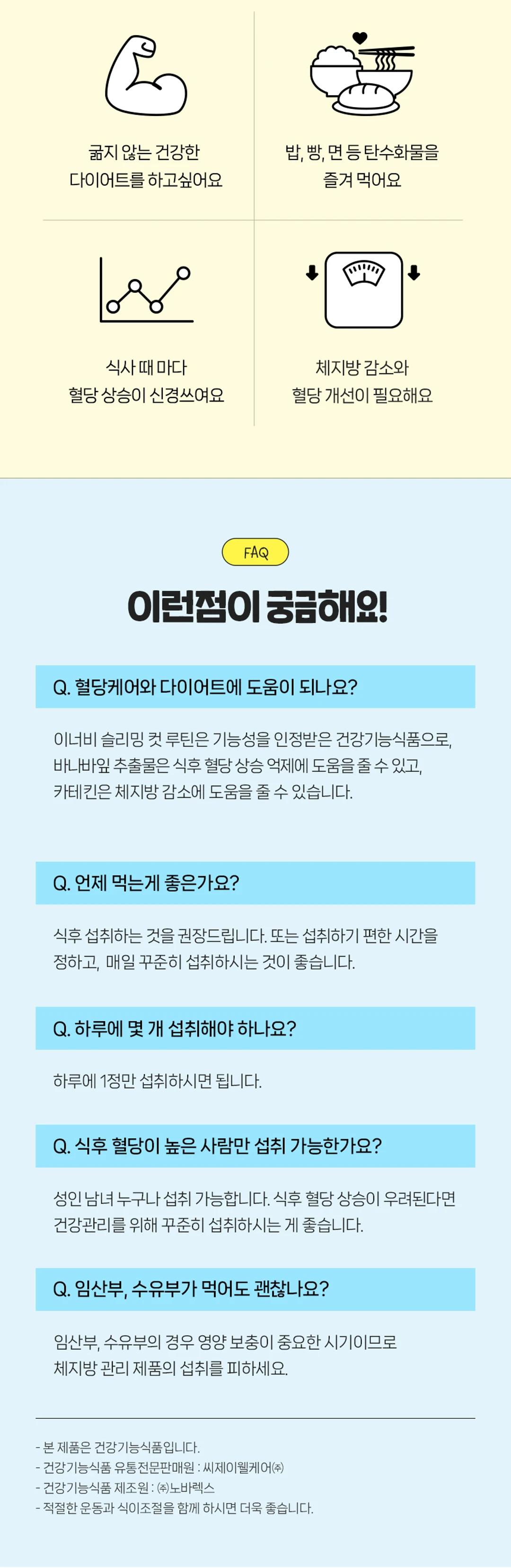 이너비 슬리밍 컷 루틴 섭취 가이드 — 탄수화물 섭취 및 체지방 관리 필요 시 식후 하루 1정 섭취 방법 안내