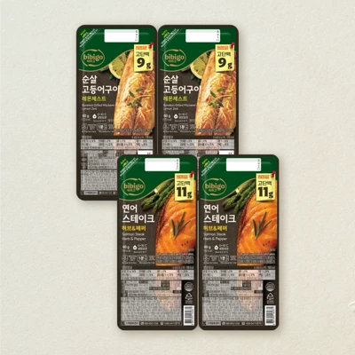 [무료배송] 순살 고등어구이 레몬제스트 60g, 2개 + 순살 고등어구이 60g, 2개 (총 4개)
