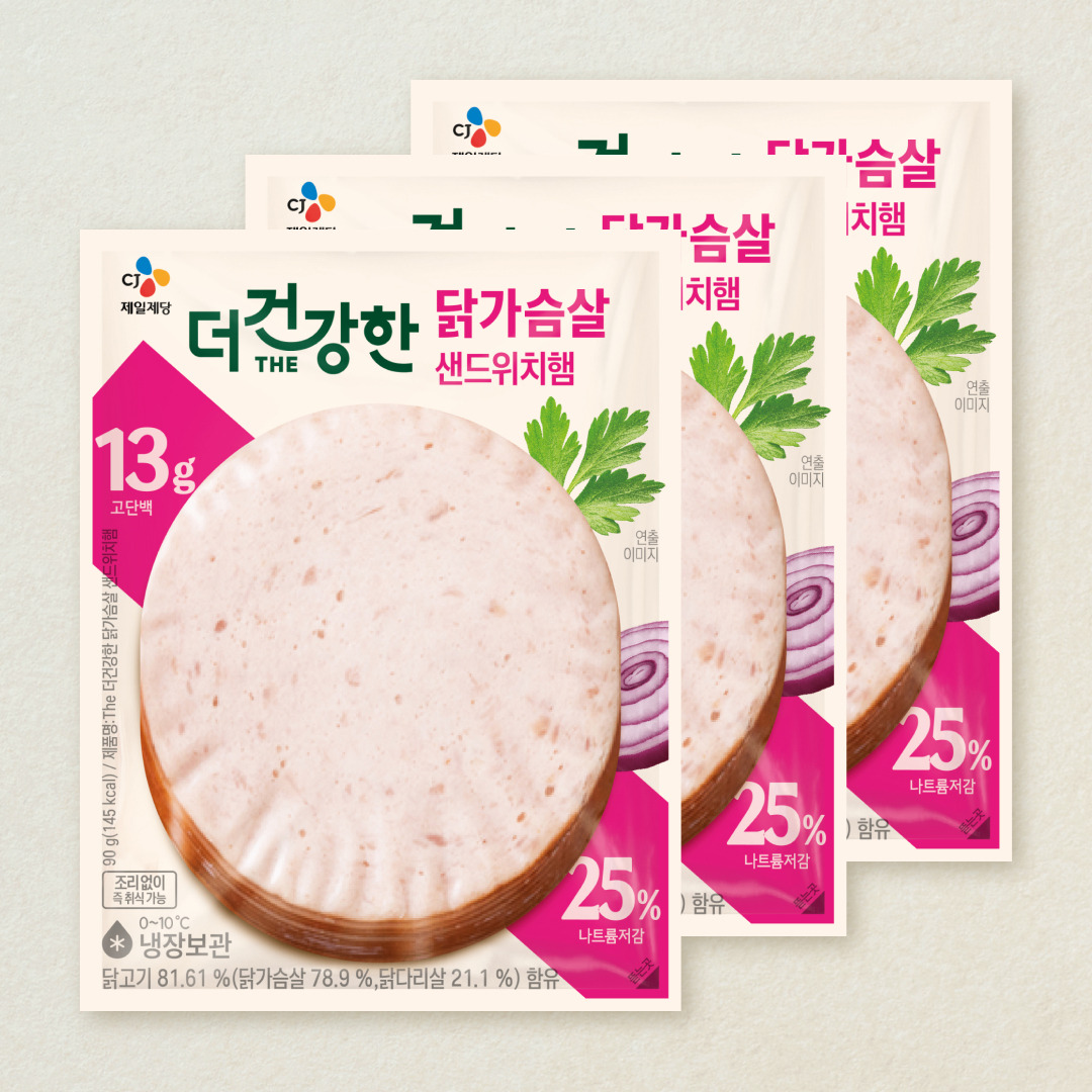 [CJ더마켓] [3+3]더건강한 닭가슴살 샌드위치햄 90g