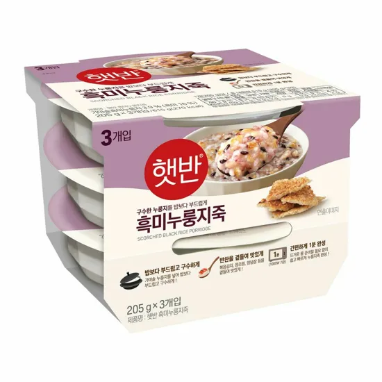 [1+1]햇반 흑미누룽지죽 205gX3번들