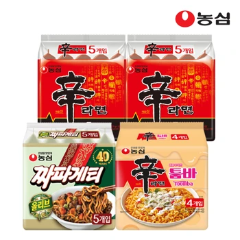 농심 신라면 툼바 4개+신라면 10개 + 짜파게티 5개