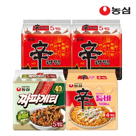 농심 신라면 툼바 4개+신라면 10개 + 짜파게티 5개