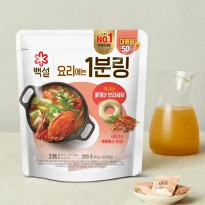 백설 요리에는1분링 꽃게와 보리새우 200g