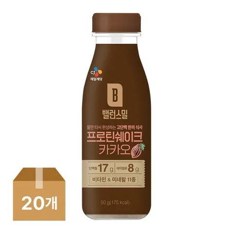 밸런스밀 프로틴쉐이크 카카오 50gx20개(1box)